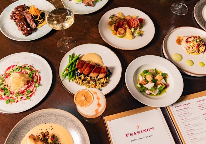 plates on a table at fearings