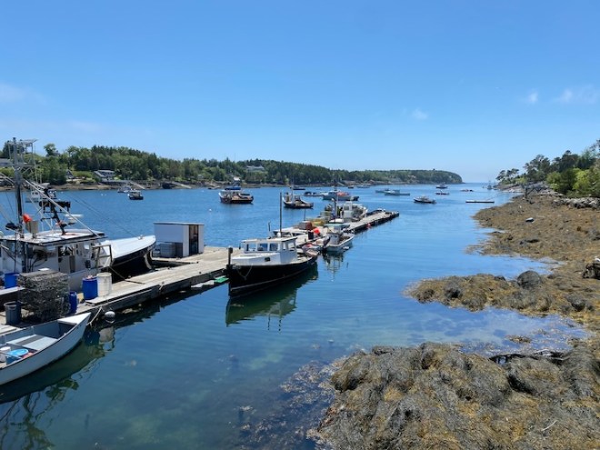 Bailey Island, Maine boats and lobster crates