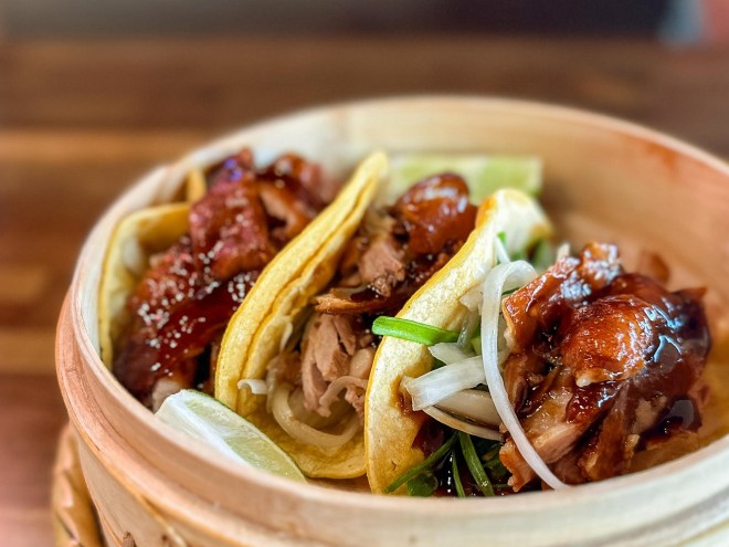 Peking Duck Tacos at Dragon Casa